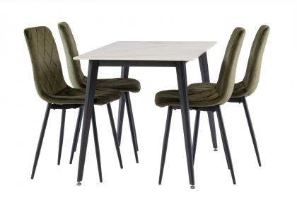 Indy 1.6m Dining Set in Kass Gold with x4 Indy Chairs Indy 1.6m Dining Set in Kass Gold with x4 Indy Chairs