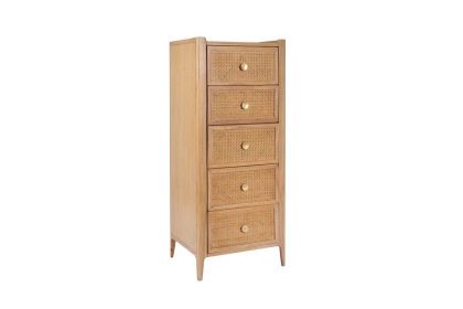 Java Rattan 5 Drawer Tall Chest of Drawers