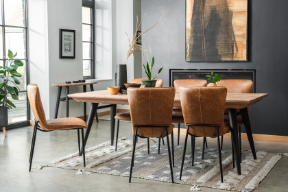 Ella Tan Leather Occasional Dining Chair (Pair)