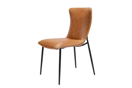 Ella Tan Leather Occasional Dining Chair (Pair)
