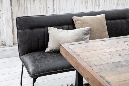 Nixon Reclaimed Wood 135cm Dining Table Set with Cooper Corner Bench & Low Bench in Grey