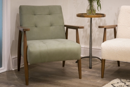 Arena Upholstered Vintage Wood Frame Chair