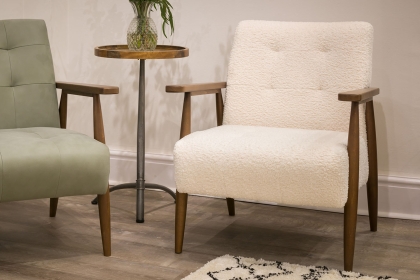 Arena Upholstered Vintage Wood Frame Chair