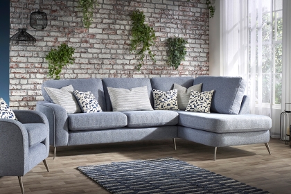 Messini Small Chaise Standard Back Fabric Sofa