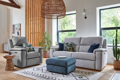 G Plan Harper Fabric Lumbar Recliner Large Sofa