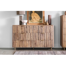 Fairfax Reclaimed Slatted Wood 6 Drawer Wide Chest