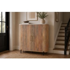 Reed Mango Wood & Marble Highboard