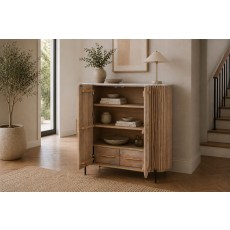 Reed Mango Wood & Marble Highboard