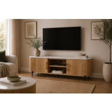 Reed Mango Wood & Marble TV Unit