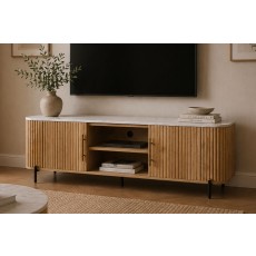 Reed Mango Wood & Marble TV Unit