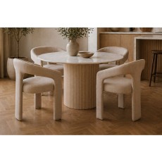 Reed Mango Wood & Marble 120cm Round Dining Table