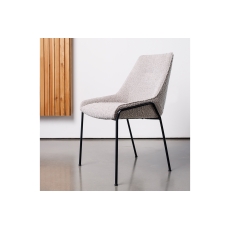 Anna Boucle Grey Fabric Occasional Dining Chair