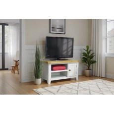 Cotswold Grey Painted Oak Small TV Stand 91cm Wide Cotswold Grey Painted Oak Small TV Stand 91cm Wide