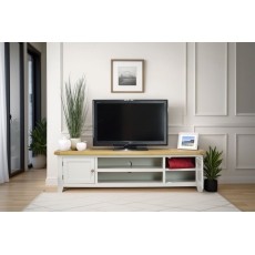 Cotswold Grey Painted Oak Extra Large TV Stand 180cm Wide Cotswold Grey Painted Oak Extra Large TV Stand 180cm Wide