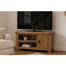 Cotswold Rustic Oak Small TV Stand 91cm Wide