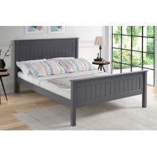 Taurean Wood Bed in Dark Grey