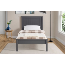Taurean Low Footend Wood Bed in Dark Grey