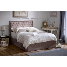 Rockford Fabric Ottoman Storage Bed Frame in Mink