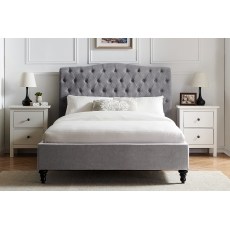Rosalie Fabric Bed Frame in Light Grey