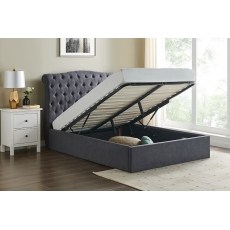 Rosalie Fabric Ottoman Storage Bed Frame in Dark Grey