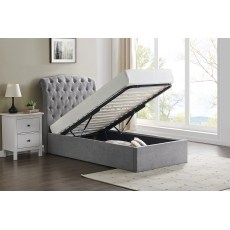 Rosalie Fabric Ottoman Storage Bed Frame in Light Grey