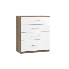 Calgary High-Gloss 3 Drawer Chest of Drawers with Deep Drawer