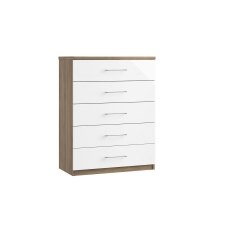 Calgary High-Gloss 5 Drawer Chest of Drawers Calgary High-Gloss 5 Drawer Chest of Drawers