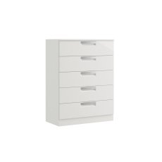 Milly High-Gloss 5 Drawer Chest of Drawers