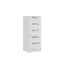 Milly High-Gloss 5 Drawer Narrow Chest of Drawers