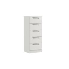 Milly High-Gloss 5 Drawer Narrow Chest of Drawers