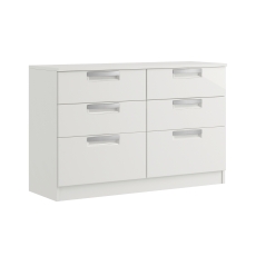 Milly High-Gloss 6 Drawer Twin Chest of Drawers