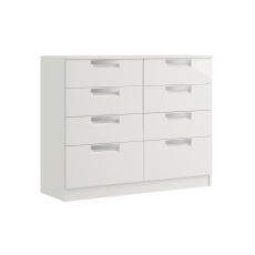 Milly High-Gloss 8 Drawer Twin Chest of Drawers
