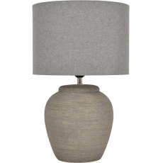 Baslow Etched Grey Large Ceramic Lamp with Shade