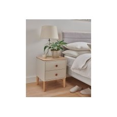 Vida Living Marlow Bedside Table in Cashmere Oak and Taupe