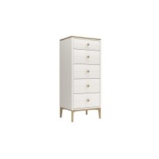 Vida Living Marlow Tall Chest of 5 Drawers in Cashmere Oak and Taupe