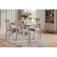 Vida Living Marlow Ext 125-165cm Dining Table Set in Cashmere Oak and Taupe