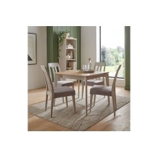 Vida Living Marlow 90cm Dining Table Set with 4 Chairs in Cashmere Oak and Taupe