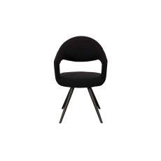Jasmine Boucle Fabric Black Dining Chair (Pair)