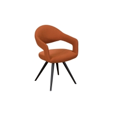 Jasmine Boucle Fabric Orange Dining Chair