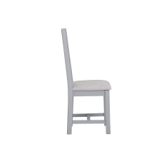 Eton Painted Grey Oak Ladder Back Dining Chair with Fabric Seat