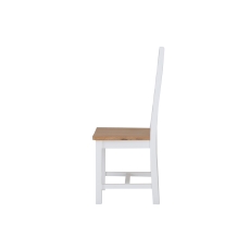 Eton Painted White Oak Ladder Back Dining Chair with Wooden Seat