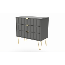 3 Drawer Chest of Drawers with Cube Panel Design