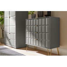 4 Drawer Chest of Drawers with Cube Panel Design