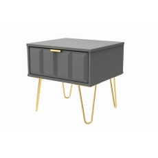 1 Drawer Bedside Table with Cube Panel Design