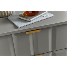 1 Drawer Wide Bedside Table with Cube Panel Design
