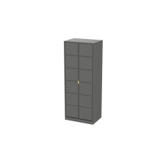 2 Door Wardrobe with Cube Panel Design