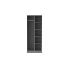 Open Shelf Wardrobe with Cube Panel Design