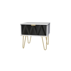 1 Drawer Bedside Table with Diamond Panel Design