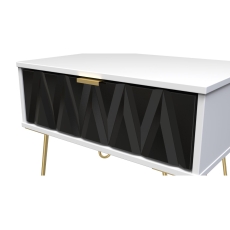 1 Drawer Wide Bedside Table with Diamond Panel Design