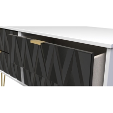 4 Drawer Bed Box Chest of Drawers with Diamond Panel Design